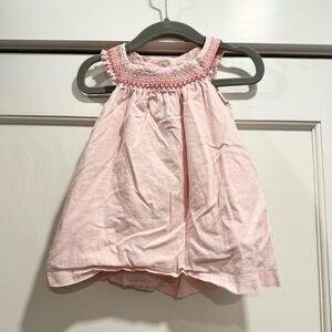 Gymboree Pink Cotton Smocked Embroidered Dress 12M Spring Easter Boho